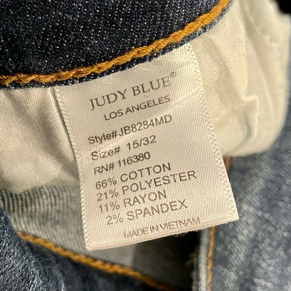 Judy Blue Boyfriend Fit Jeans Womens 15/32 Mid Rise Distressed Medium JB8284md - Picture 5 of 5